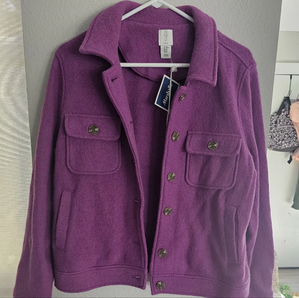 Joie Vibrant Purple Utility Jacket - Picture 1 of 8